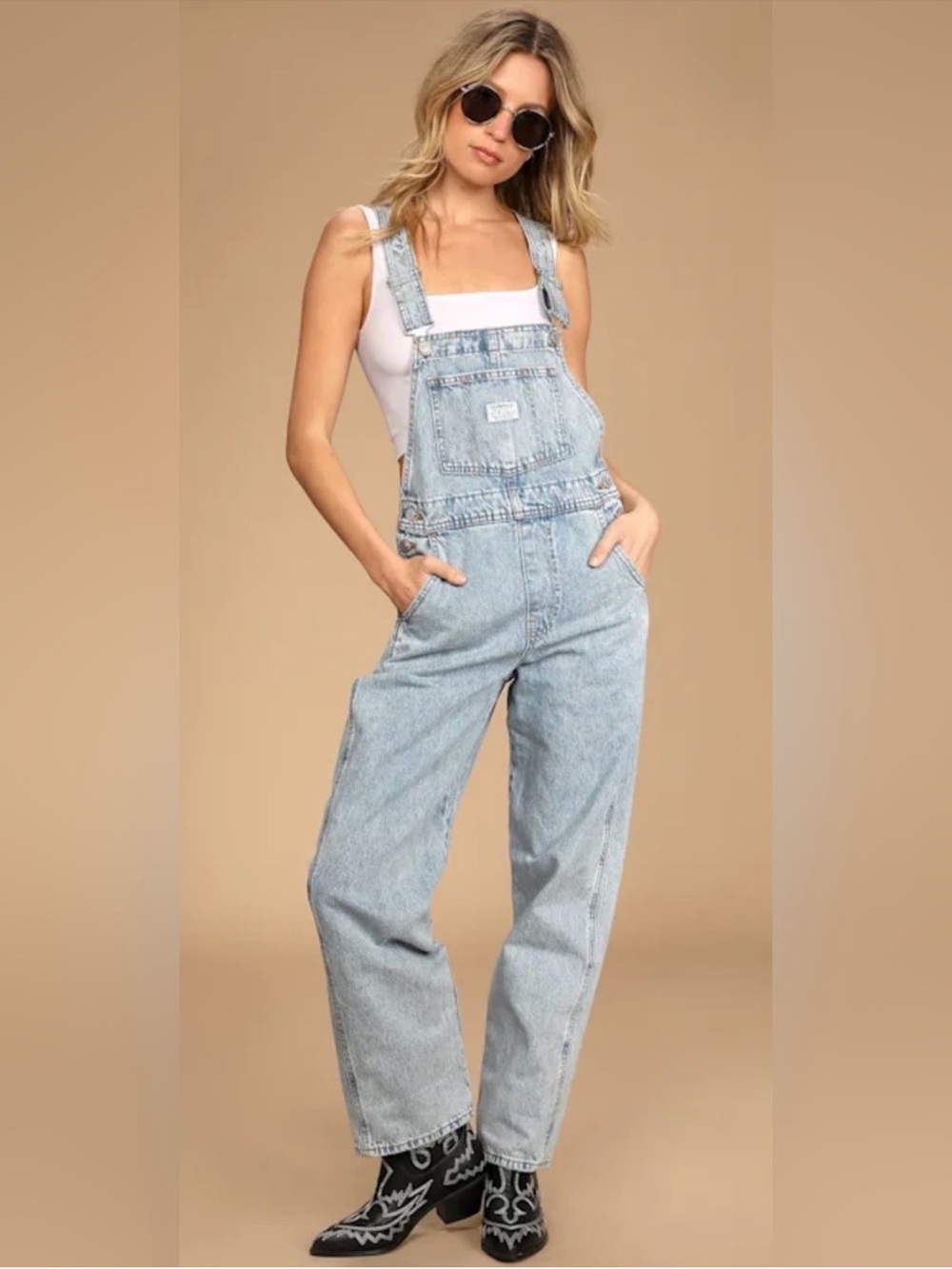 Levi’s Vintage Denim Overalls Two Horse Brand Light Wash Size Small
